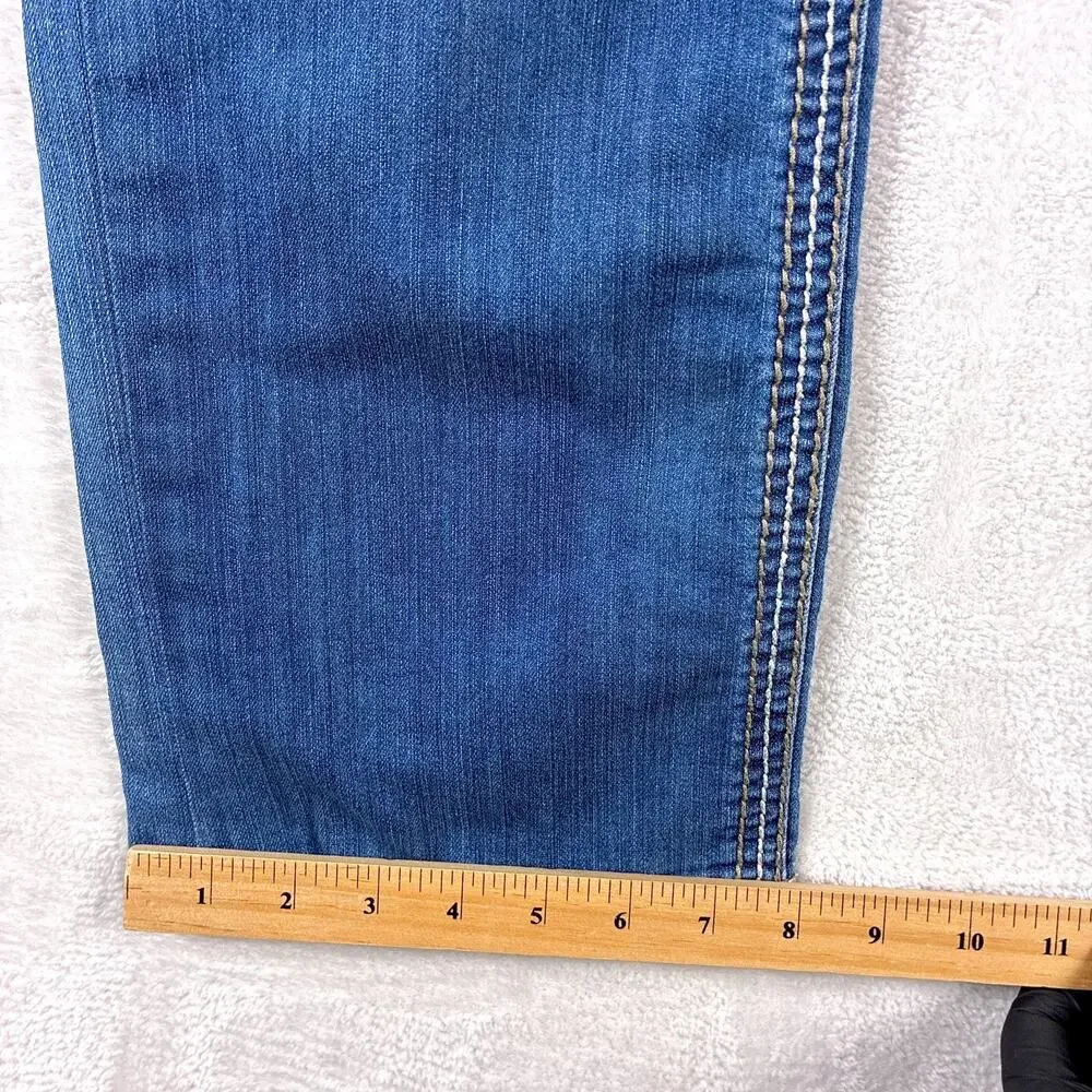 BKE Jeans Mens 34L Carter Faded Whiskered Stretch Western Cowboy Classic Y2K